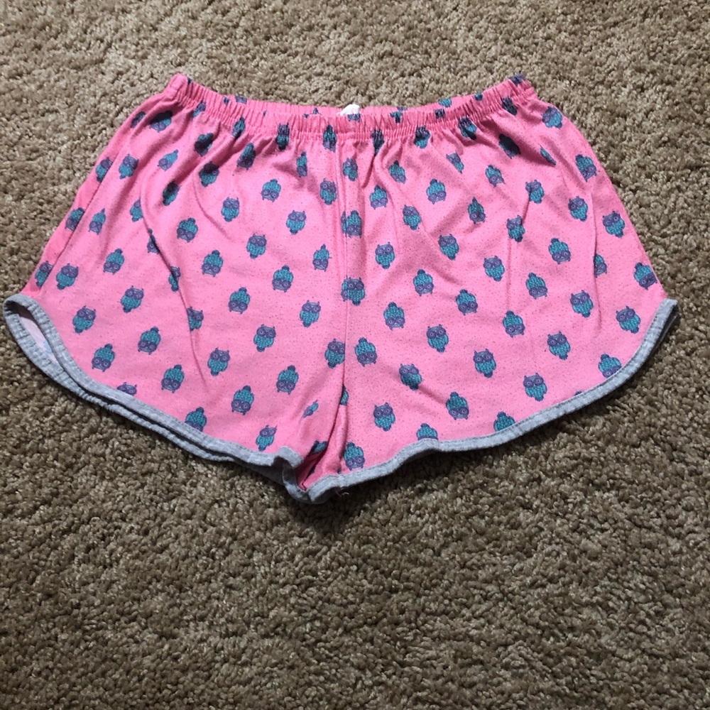 Pink owl pj shorts